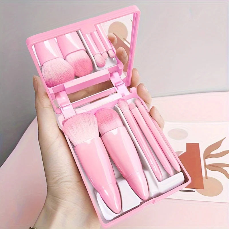 💄 Product Title:
Portable Travel Makeup Brush Set with Mirror