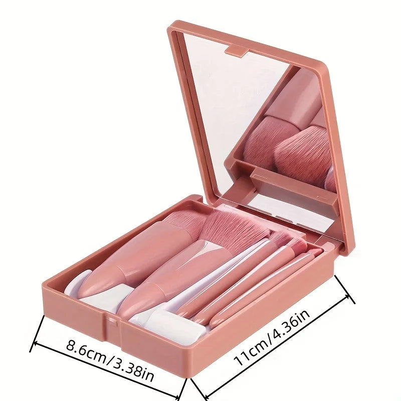 💄 Product Title:
Portable Travel Makeup Brush Set with Mirror