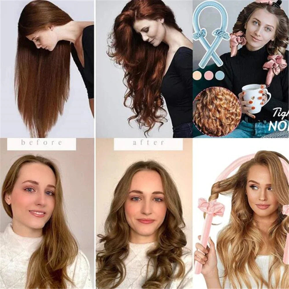 Heatless Curling Ribbon – Effortless Overnight Curls🌸🎀
