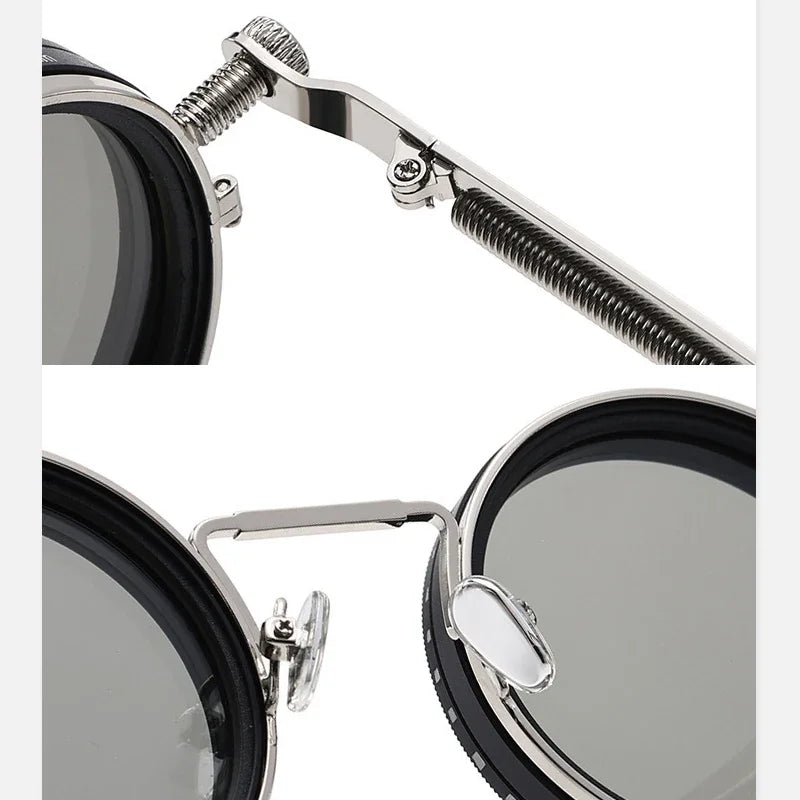 Vintage Round Steampunk Sunglasses