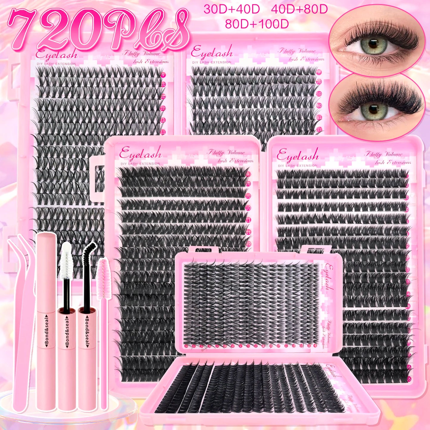 💕 Product Title:
Premium Eyelash Clusters Kit