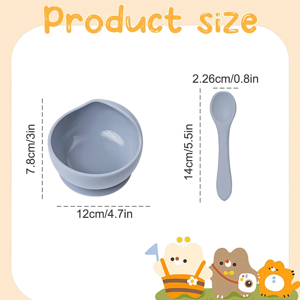 Baby Silicone Feeding Bowl Set