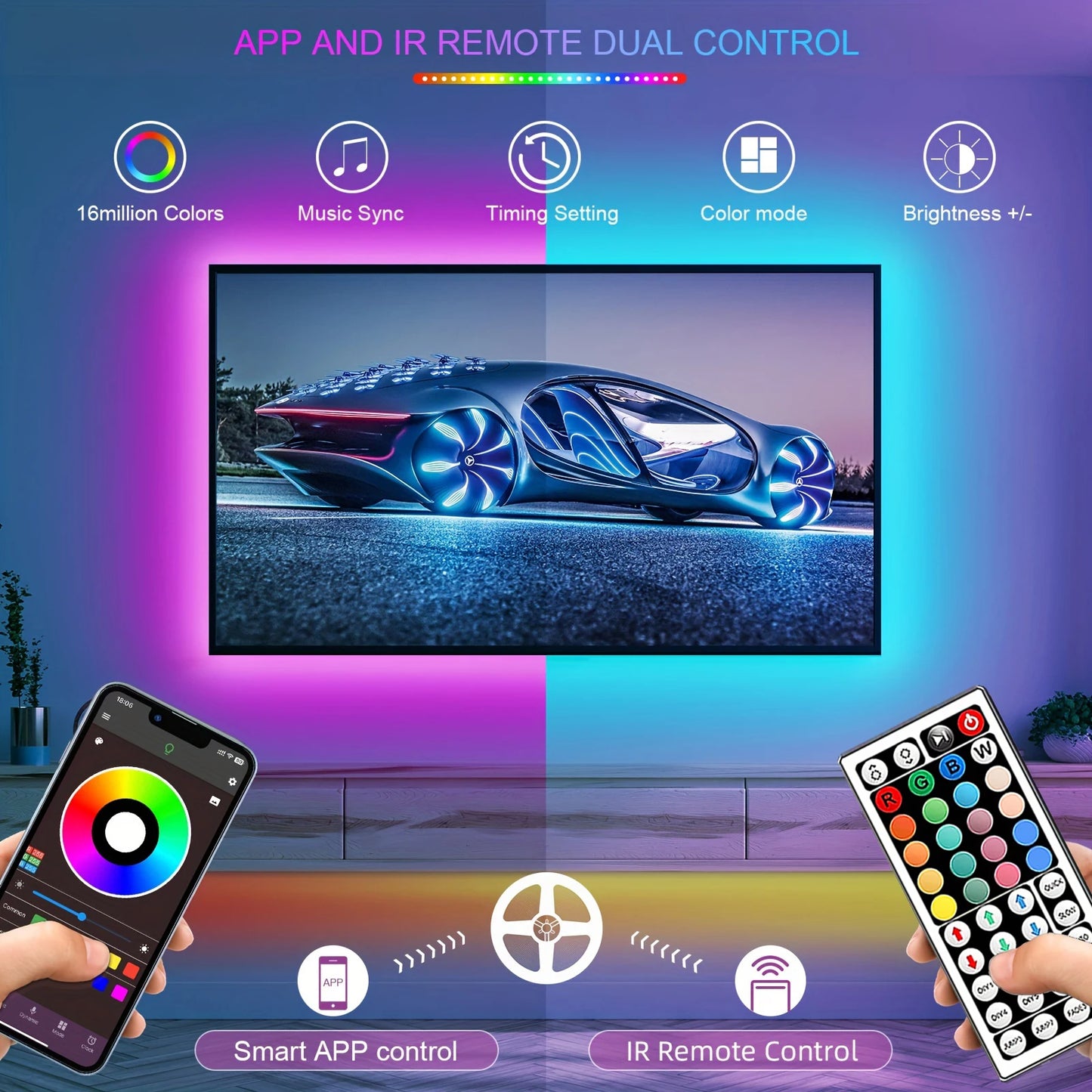 RGB LED Strip Lights – Smart Room Lighting