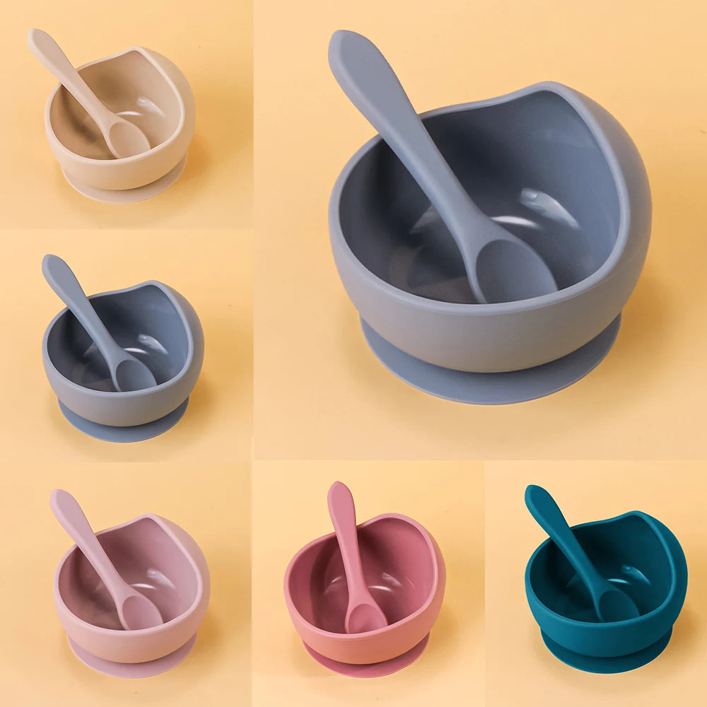 Baby Silicone Feeding Bowl Set