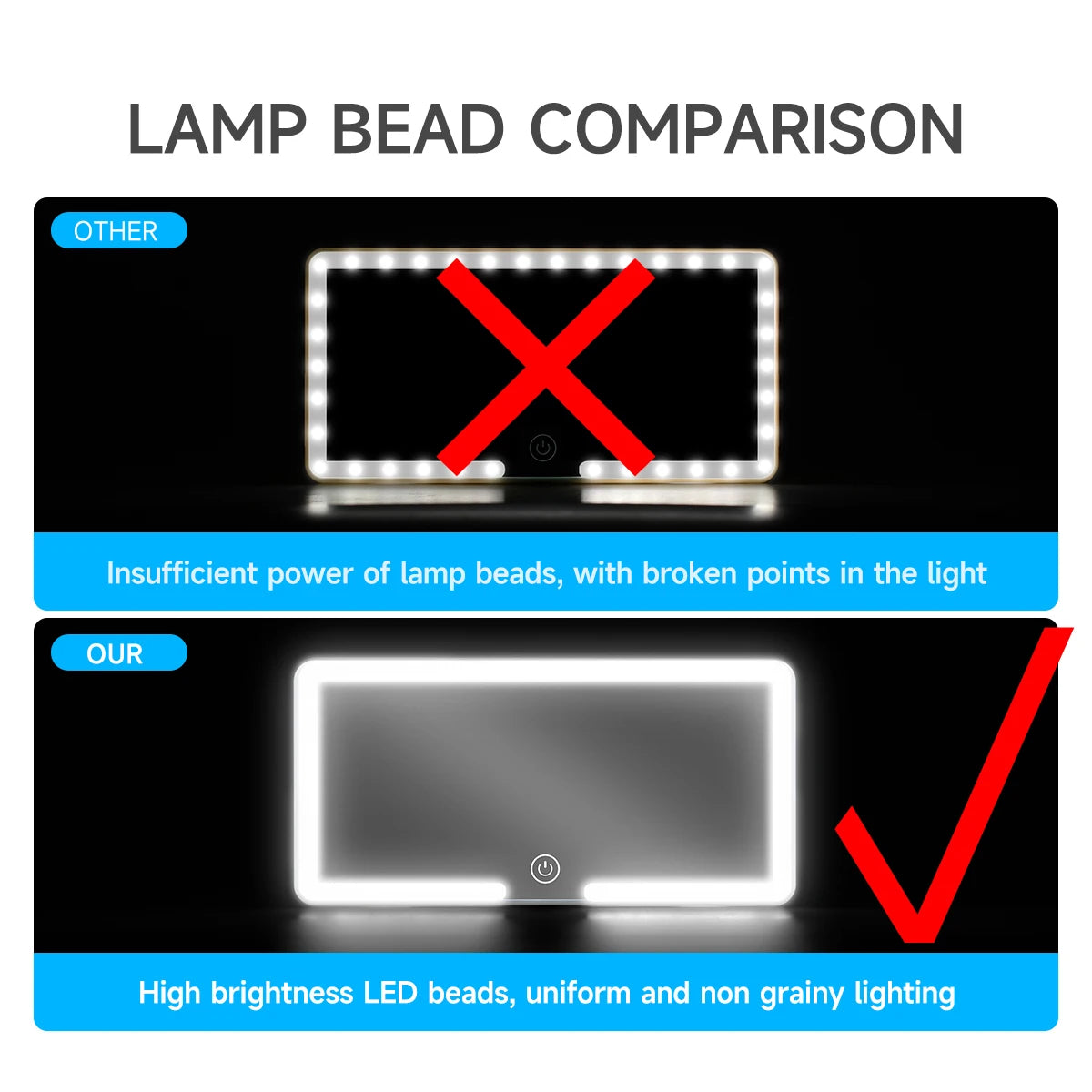 🚗💄 Premium LED Car Vanity Mirror