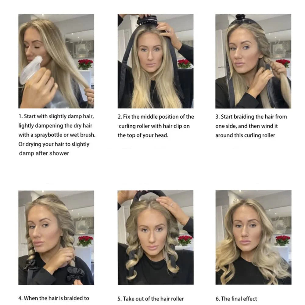 Heatless Curling Ribbon – Effortless Overnight Curls🌸🎀