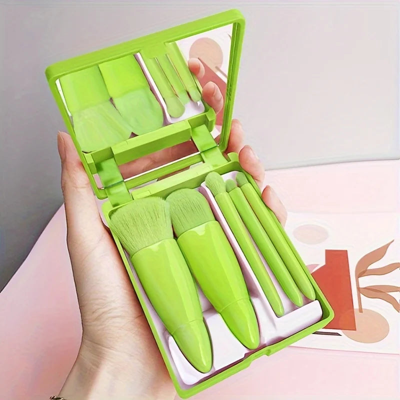 💄 Product Title:
Portable Travel Makeup Brush Set with Mirror