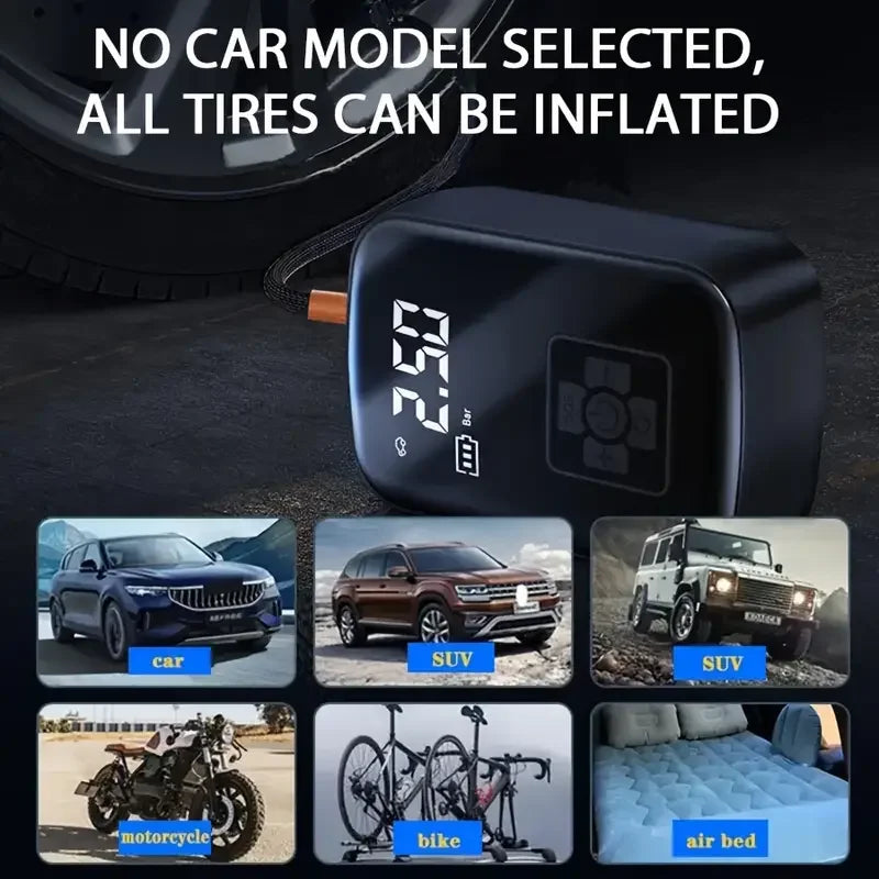 Portable Tire Inflator 150 PSI منفاخ إطارات لاسلكي ذكي 150