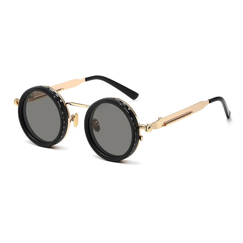 Vintage Round Steampunk Sunglasses