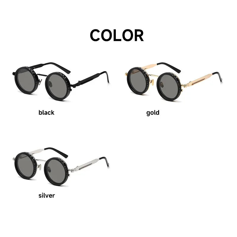 Vintage Round Steampunk Sunglasses