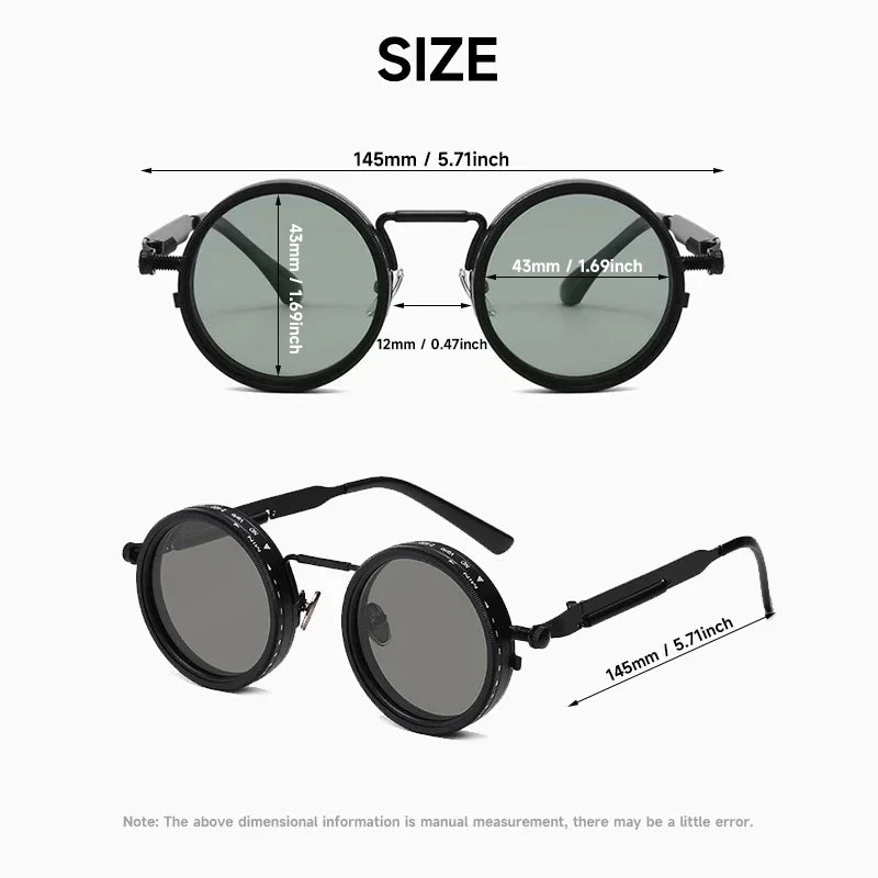 Vintage Round Steampunk Sunglasses