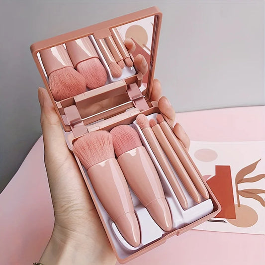 💄 Product Title:
Portable Travel Makeup Brush Set with Mirror